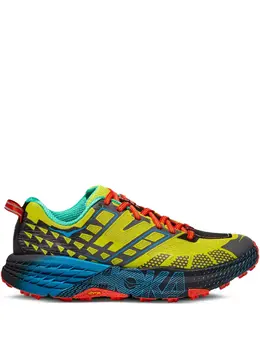 HOKA: Жёлтые кроссовки 