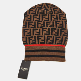 Fendi: Коричневая шапка  Zucca