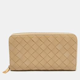 Bottega Veneta: Бежевый кошелёк  Intrecciato