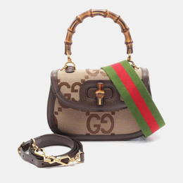 Gucci: Бежевая сумка  Bamboo