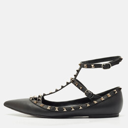 Valentino: Чёрные балетки  Rockstud