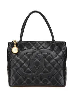 CHANEL Pre-Owned: Чёрная сумка-шоппер 