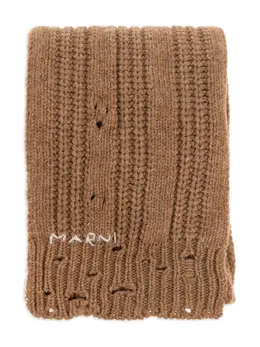 Marni: Коричневый шарф 