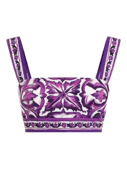 Dolce & Gabbana: Топ  Majolica с принтом