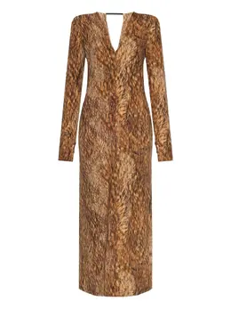 MM6 Maison Margiela: Коричневое платье 