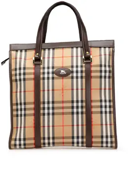 Burberry Pre-Owned: Коричневая сумка-шоппер 