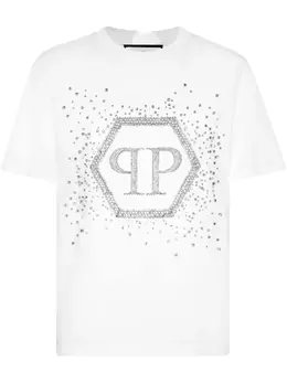 Philipp Plein: Белая футболка  Hexagon