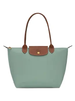 Longchamp: Зелёная сумка  Le Pliage Original