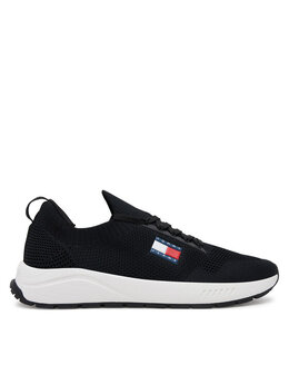 Tommy Jeans: Чёрные кроссовки 