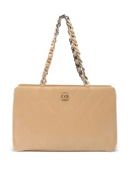 CHANEL Pre-Owned: Бежевая сумка-шоппер 