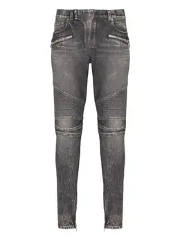 Balmain: Чёрные джинсы  Biker