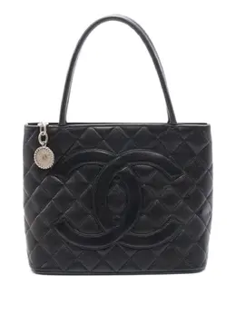CHANEL Pre-Owned: Чёрная сумка-шоппер 