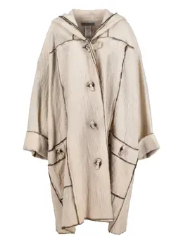Issey Miyake Pre-Owned: Пальто с капюшоном 