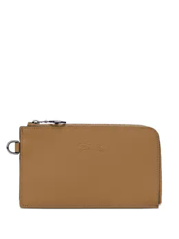 Longchamp: Коричневый клатч  Le Pliage