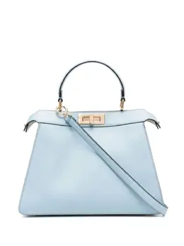 FENDI: Голубая сумка-шоппер  Peekaboo ISeeU