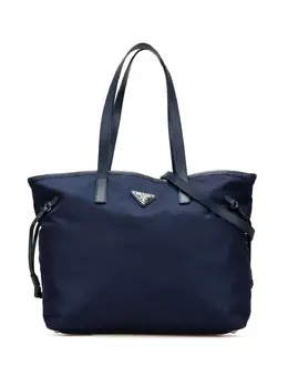 Prada Pre-Owned: Голубая сумка-шоппер 