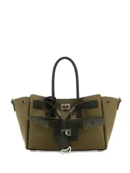 Balenciaga: Зелёная сумка-шоппер 