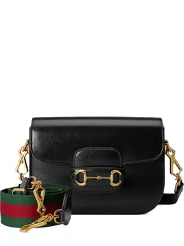 Gucci: Чёрная сумка  Horsebit 1955