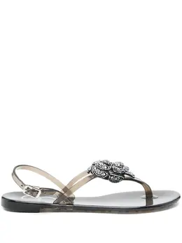 Casadei: Чёрные сандалии  Floral