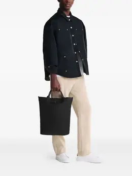 Longchamp: Чёрная сумка-шоппер  Le Pliage