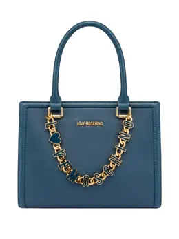 Love Moschino: Голубая сумка-шоппер 
