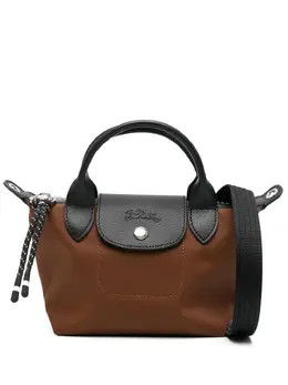 Longchamp: Коричневая сумка-шоппер  Le Pliage