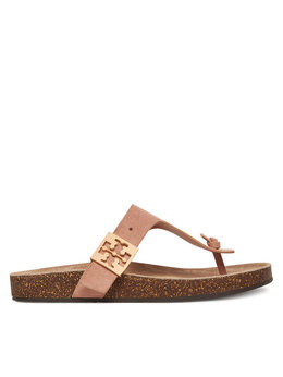 Tory Burch: Бежевые шлёпанцы 