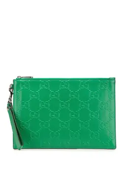 Gucci Pre-Owned: Зелёный клатч 