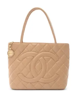 CHANEL Pre-Owned: Бежевая сумка-шоппер 