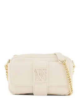 Armani Exchange: Белая сумка через плечо 