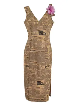 John Galliano Pre-Owned: Бежевое платье 