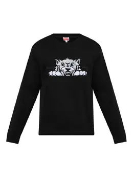 Kenzo: Чёрный свитшот  Tiger