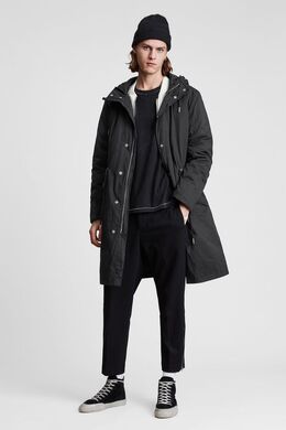 Allsaints: Чёрный пуховик 