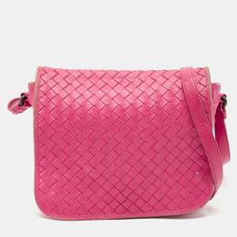 Bottega Veneta: Розовая сумка через плечо  Intrecciato