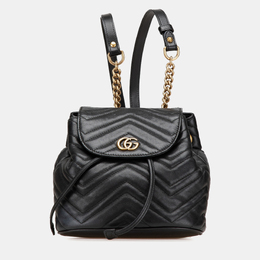 Gucci: Чёрный рюкзак  GG Marmont