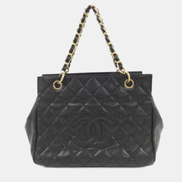 Chanel: Чёрная сумка-шоппер 