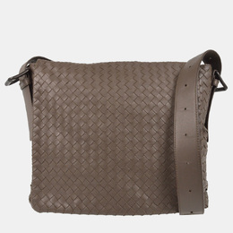 Bottega Veneta: Серая сумка  Intrecciato