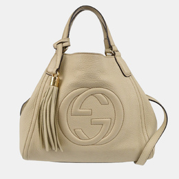 Gucci: Белая сумка-шоппер  Soho