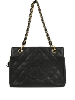 CHANEL Pre-Owned: Чёрная сумка-шоппер 