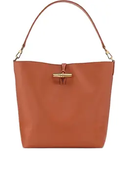 Longchamp: Коричневая сумка  Roseau