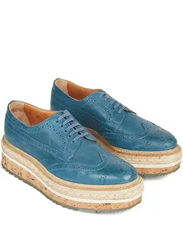 Prada Pre-Owned: Голубые мокасины 