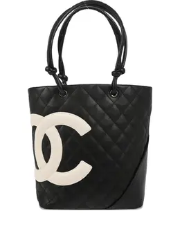 CHANEL Pre-Owned: Чёрная сумка-шоппер 