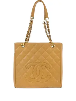 CHANEL Pre-Owned: Бежевая сумка-шоппер 