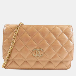 Chanel: Бежевый кошелёк 