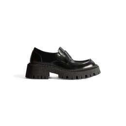 Balenciaga: Чёрные лоферы  Tractor