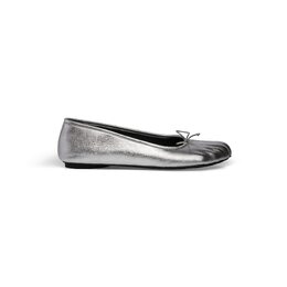 Balenciaga: Серебристые балетки 