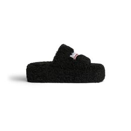 Balenciaga: Чёрные босоножки  Furry