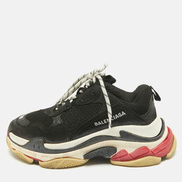 Balenciaga: Чёрные кроссовки  Triple S