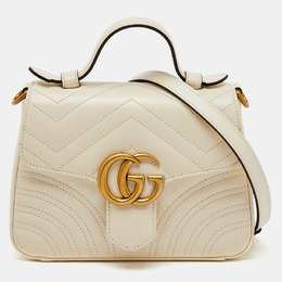 Gucci: Белая сумка  GG Marmont