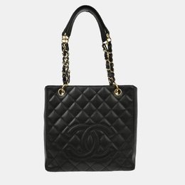 Chanel: Чёрная сумка-шоппер 